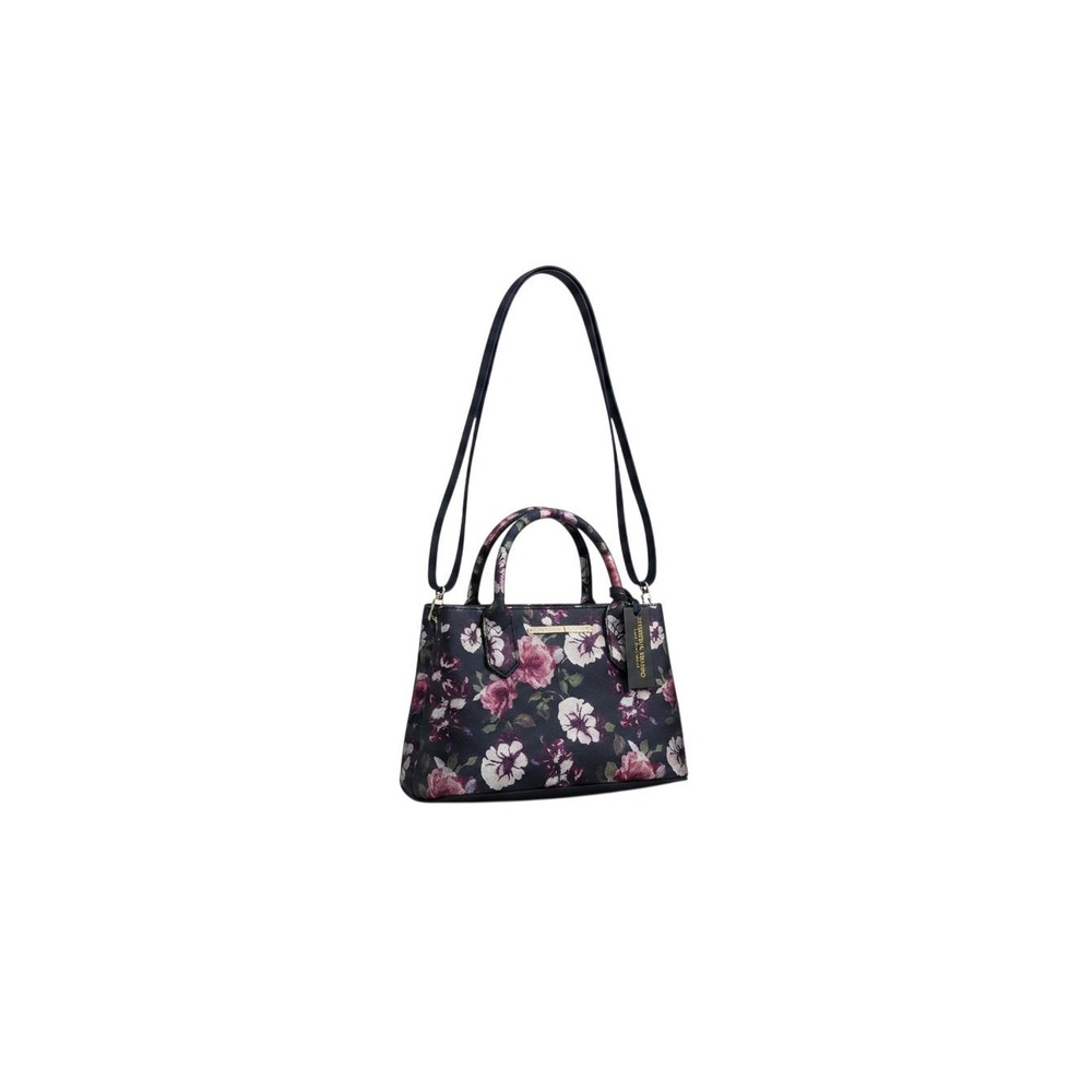 Christian Siriano Satchel Womens OS Black NWT Floral Crossbody Handbag Gold